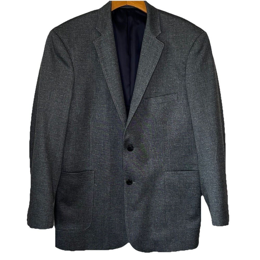 Johnston & Murphy Extreme Comfort XC4 Blazer Suit Jacket Med Blue 2-Button *READ